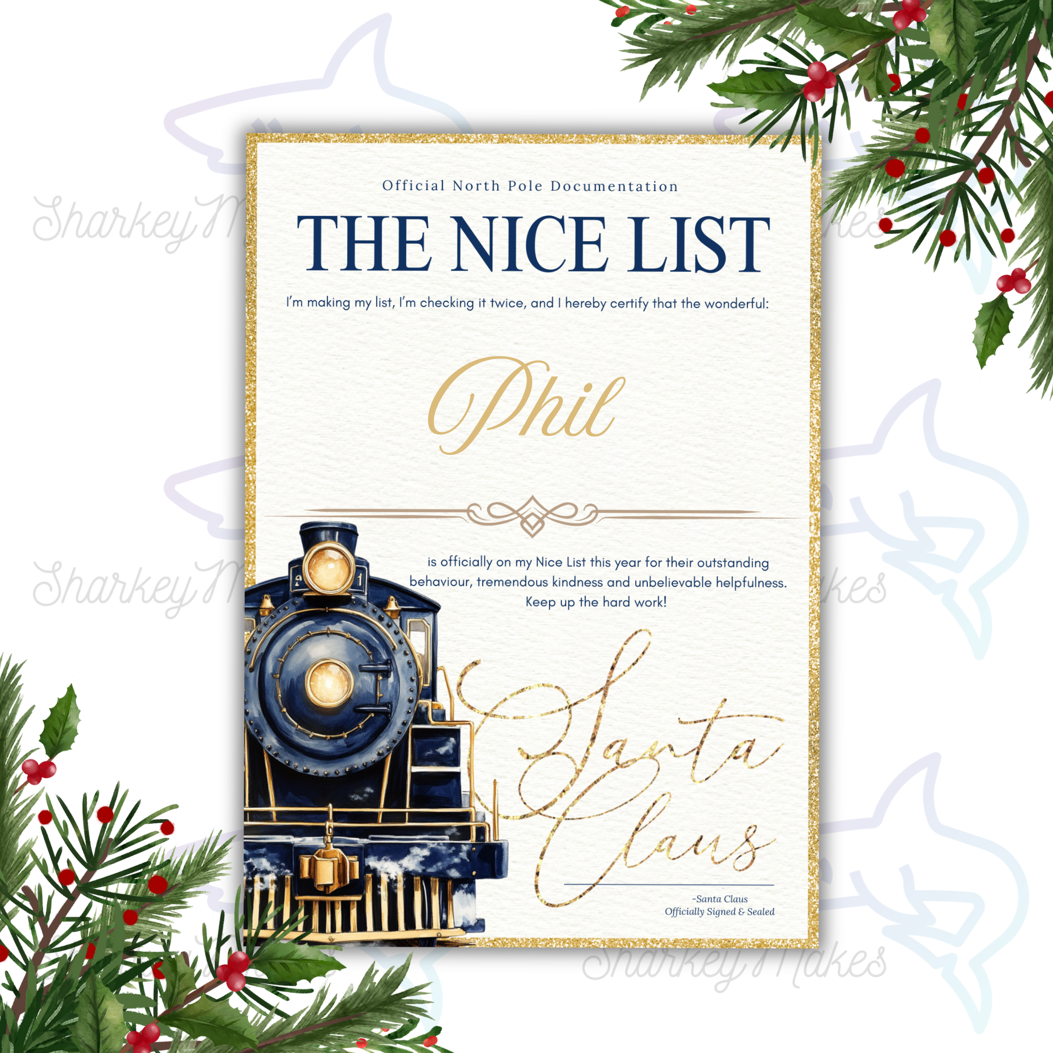 Personalised Christmas Nice List