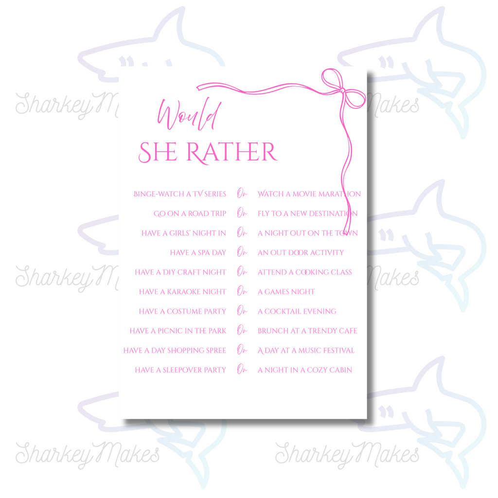 Pink Bow Hen Party Games