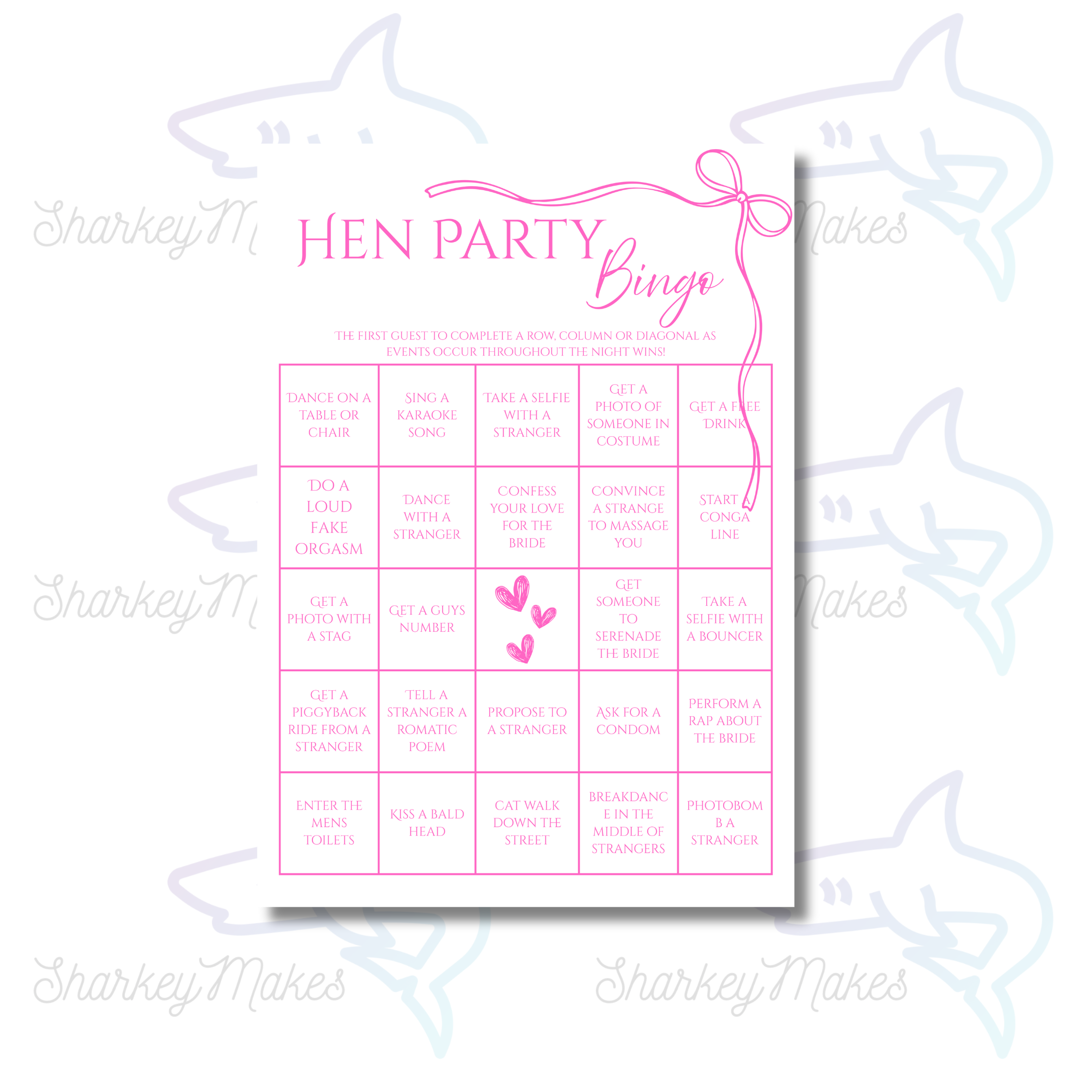 Pink Bow Hen Party Games