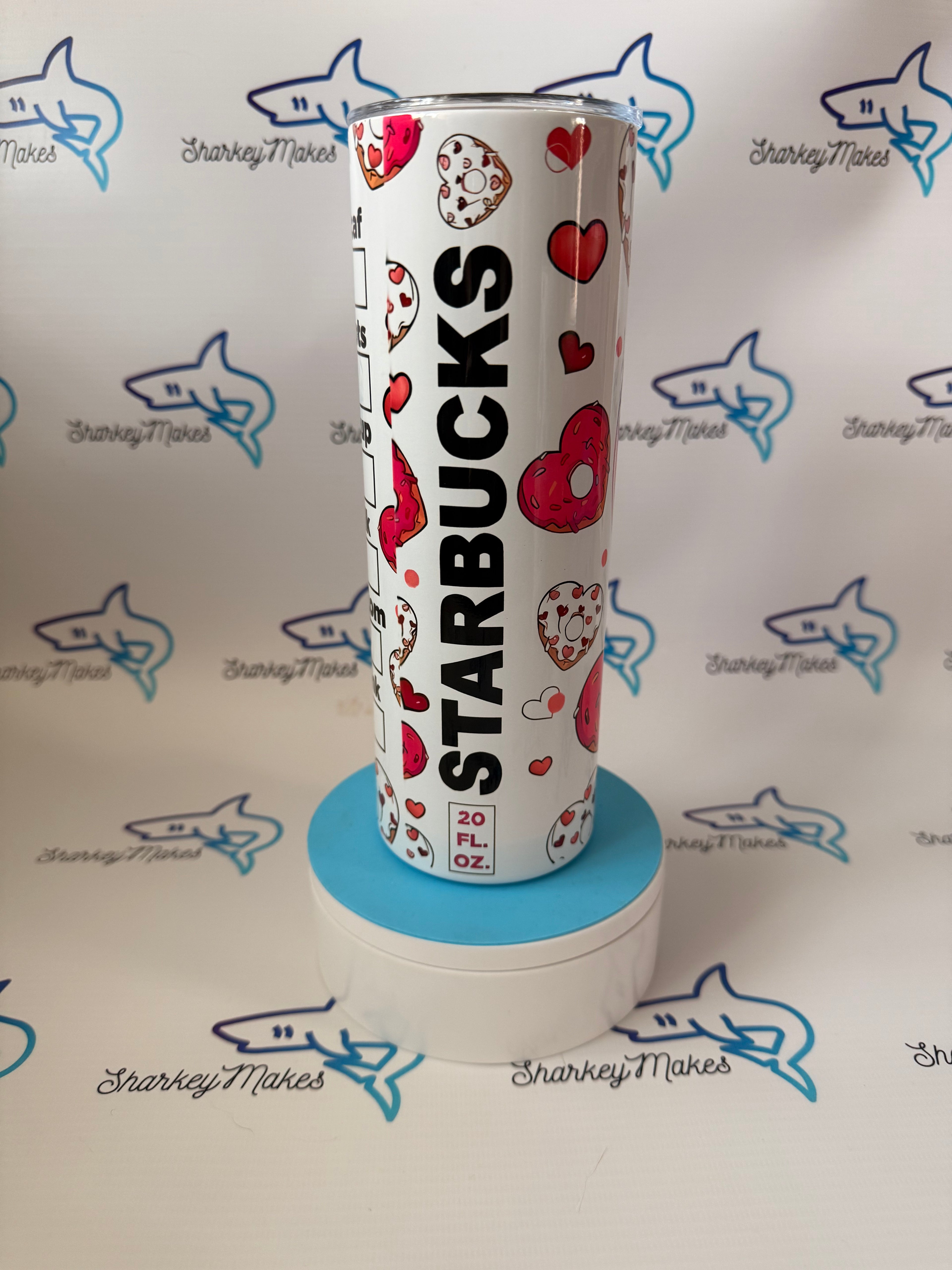 Doughnut Heart Star Bucks inspired 20oz Tumbler
