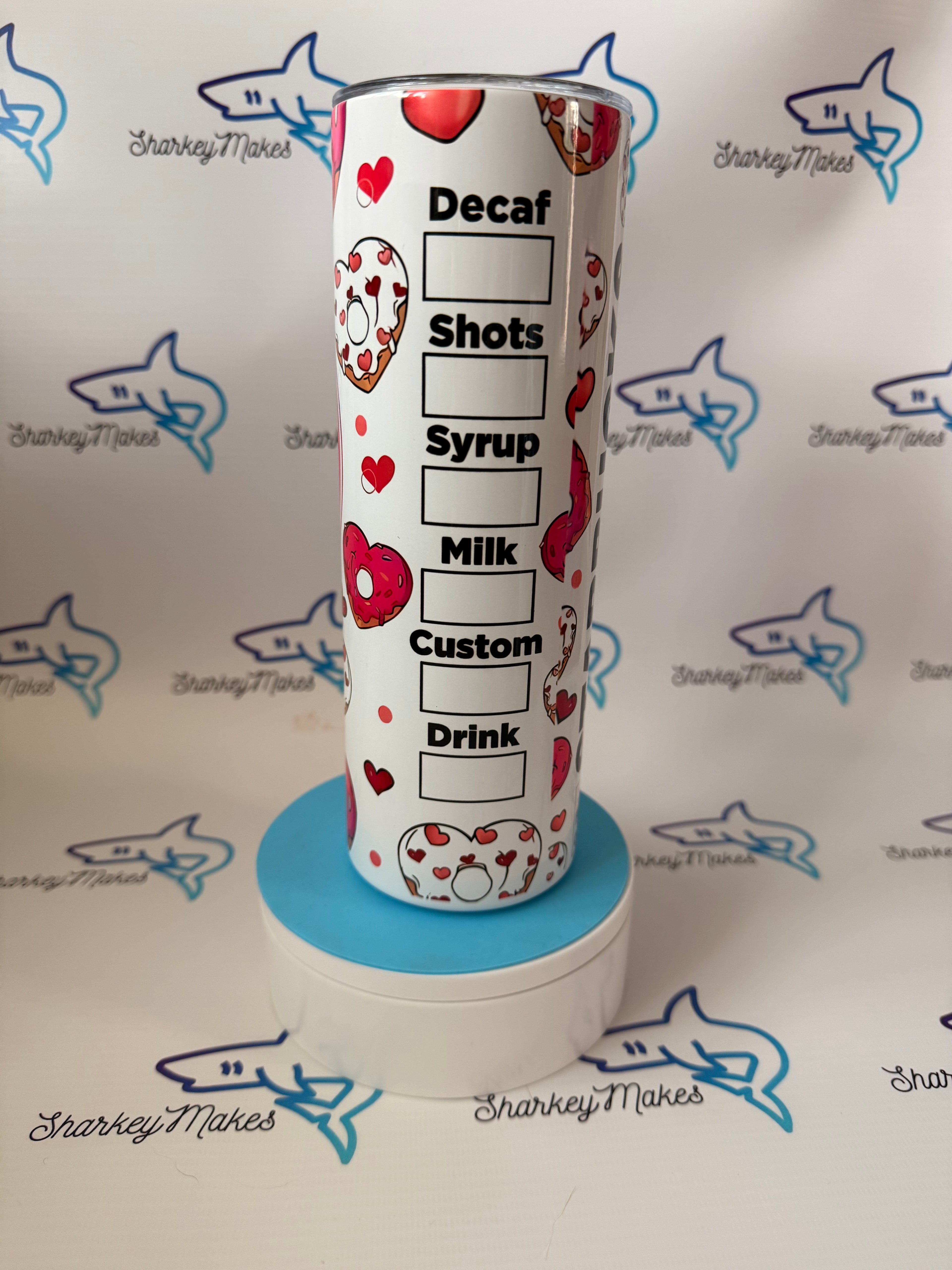 Doughnut Heart Star Bucks inspired 20oz Tumbler
