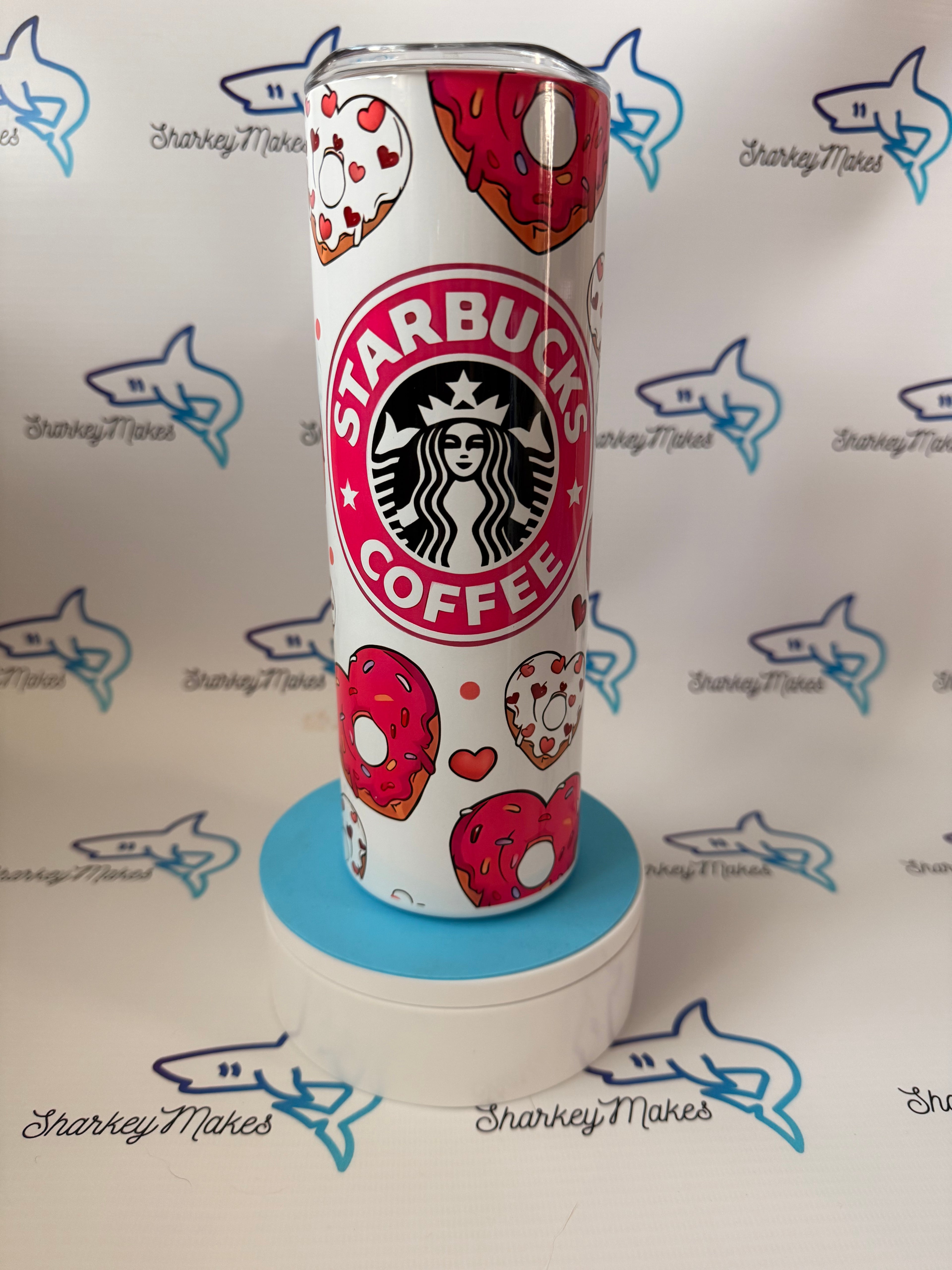 Doughnut Heart Star Bucks inspired 20oz Tumbler
