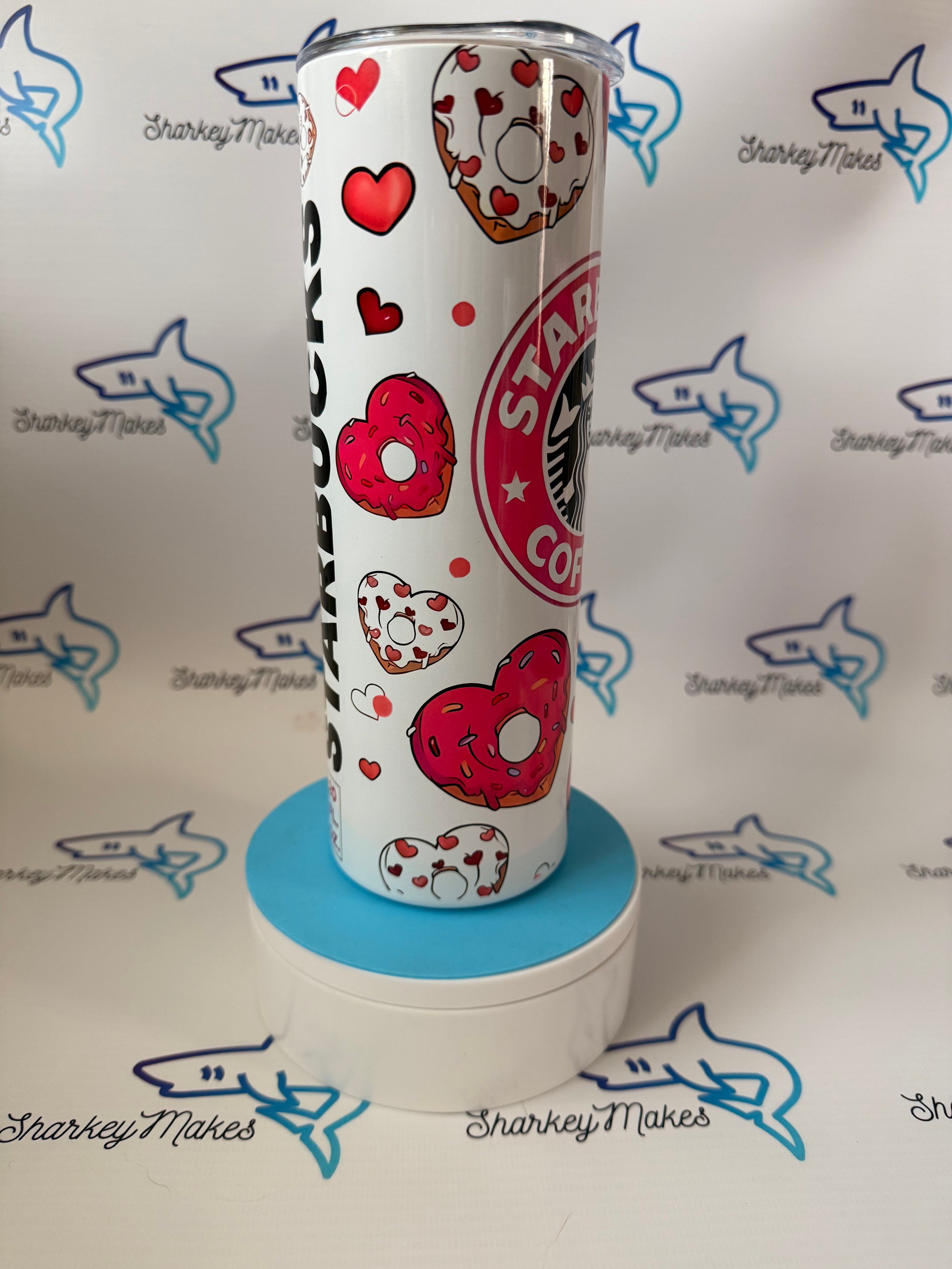 Doughnut Heart Star Bucks inspired 20oz Tumbler