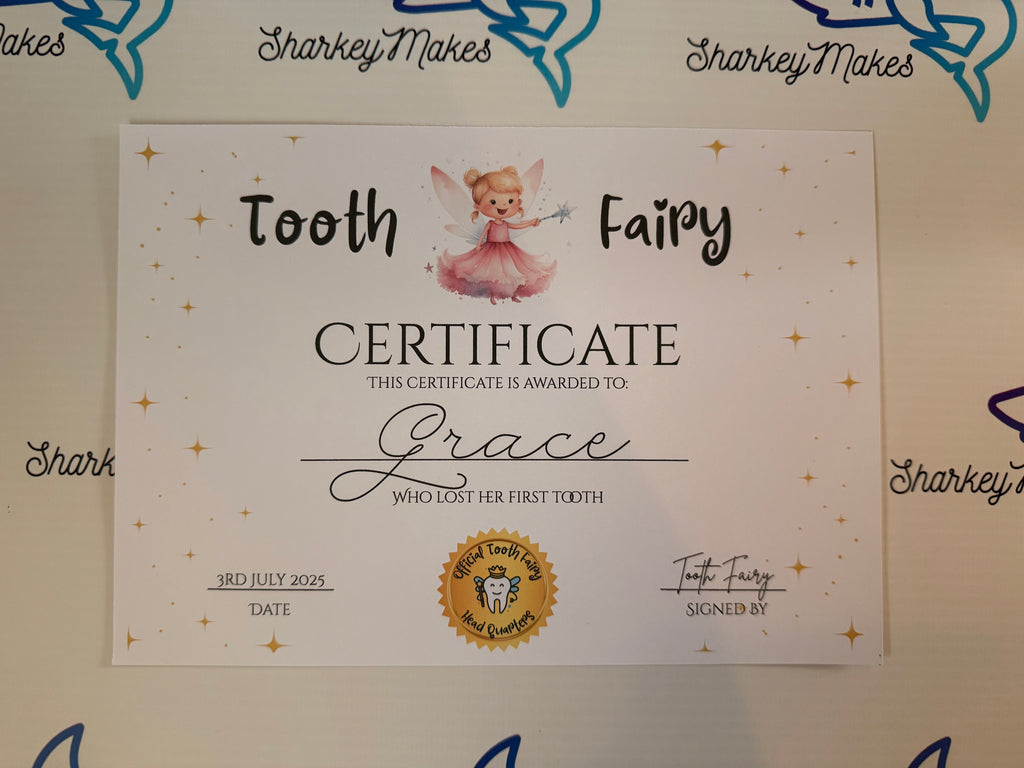 Personalised Tooth Fairy Pouch & Certificate Set – A Magical Keepsake for Your Child’s First Lost Tooth